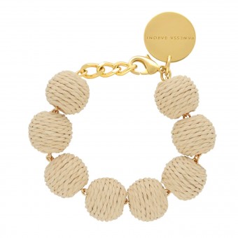 Armband "Raffia Beads" VANESSA BARONI -beige- 