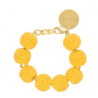 Armband "Raffia Beads" VANESSA BARONI -gelb- 