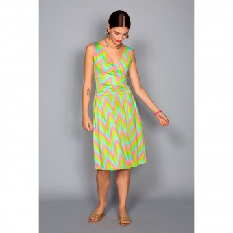 Kleid "Sunshine" MARIVIE Muster -grün | pink | lemon- 
