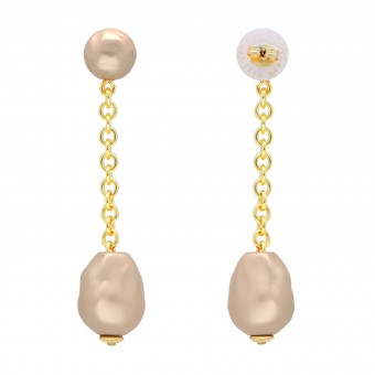 Ohrringe "Hanging Organic Pearl Earring" VANESSA BARONI -champagner- 